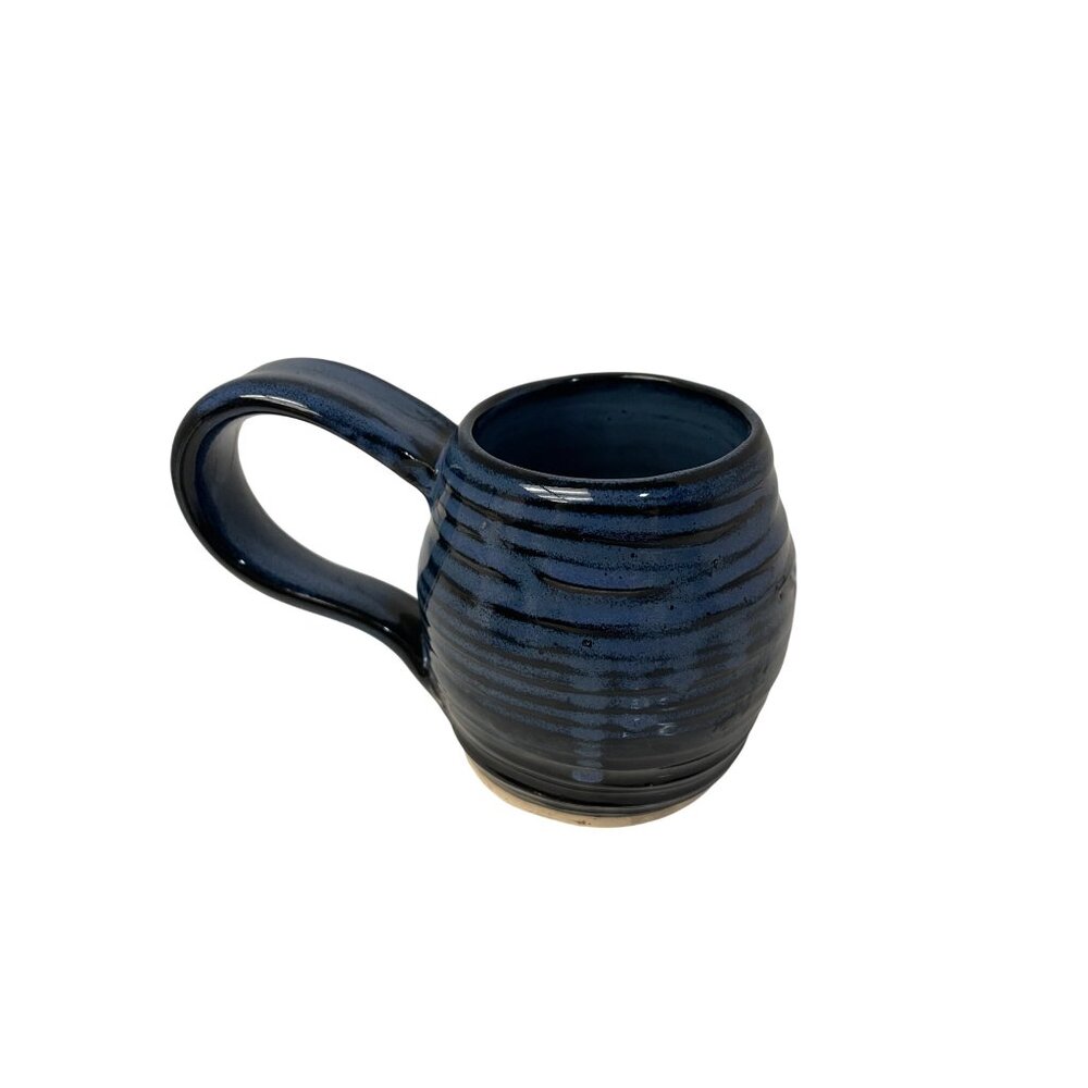 Handcrafted Ceramic Mug With Blue & Black‎ Glaze Finish